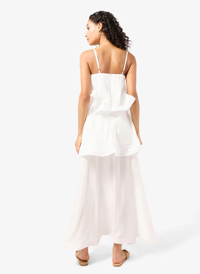 Ginger Off Shoulder Ruffle Tiered A Line Dress
